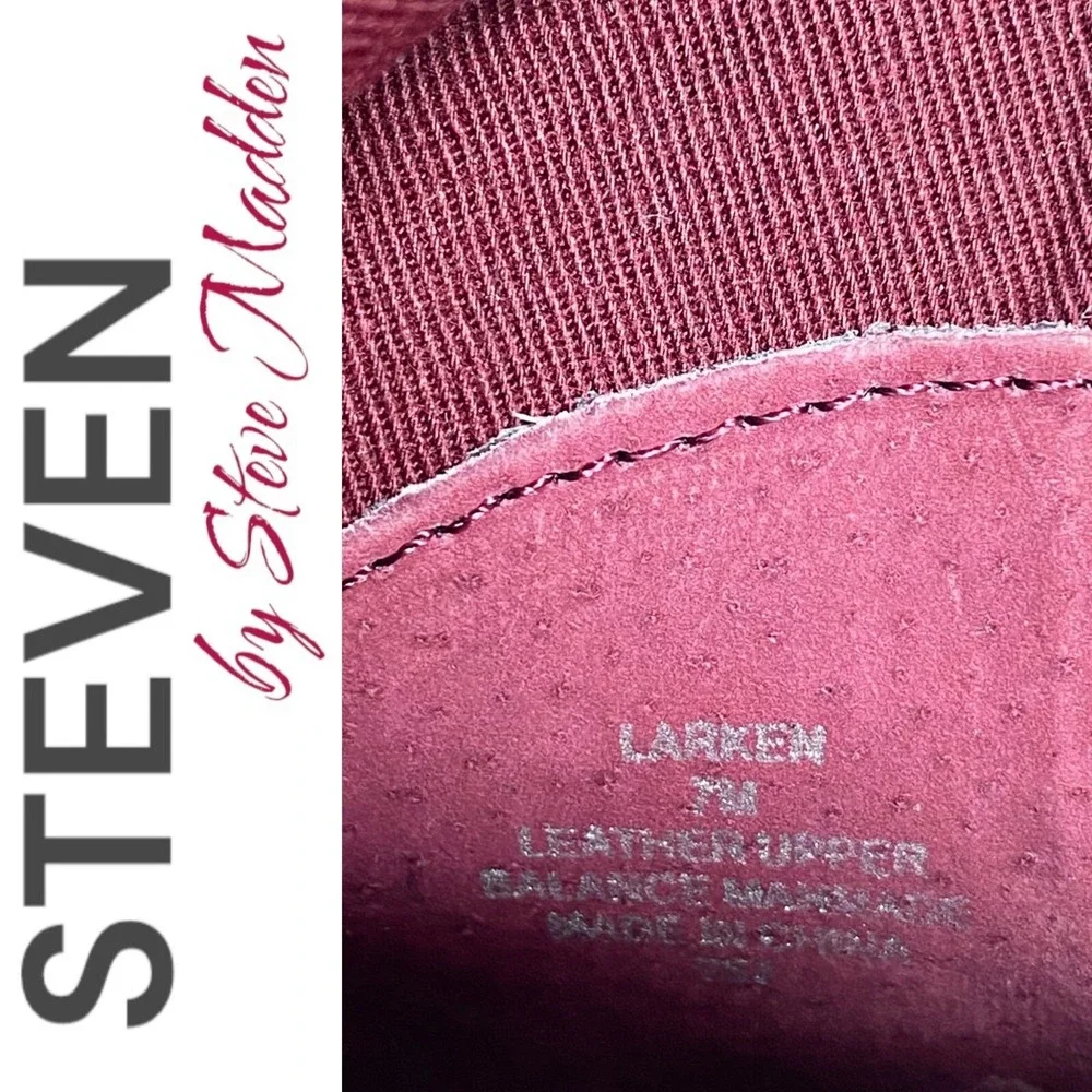 Steven‎ by Steve Madden Larken Burgundy Wine Suede Tall Wedge Boots Boho 7
